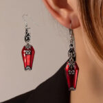 Halloween Style Red Bat Spider Earrings